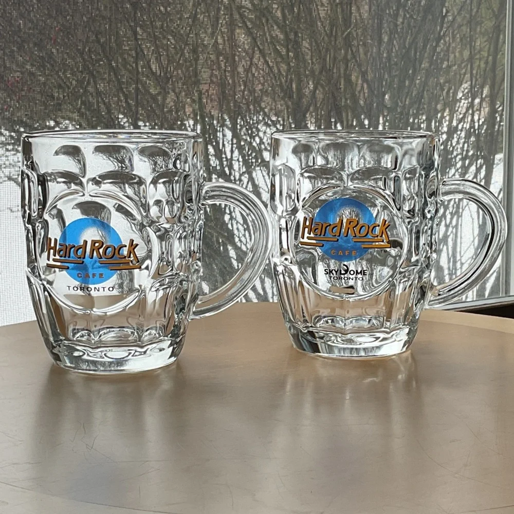 Hard Rock SET Cafe Toronto Glass Mugs - Clear and Blue ONE  SKYDOME - Picture 12 of 12